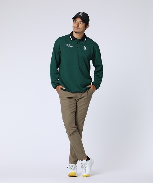 Psycho Bunny（サイコバニー）の「[GOLF]モダングラフィック ロングスリーブポロシャツ（ポロシャツ・メンズ・ダークグリーン/ホワイト/ブラック・MEDIUM/X-LARGE/LARGE）」の17枚目の写真