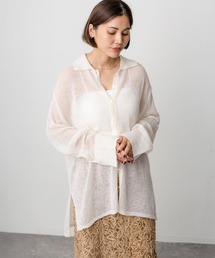 シアーアルパカニットシャツ