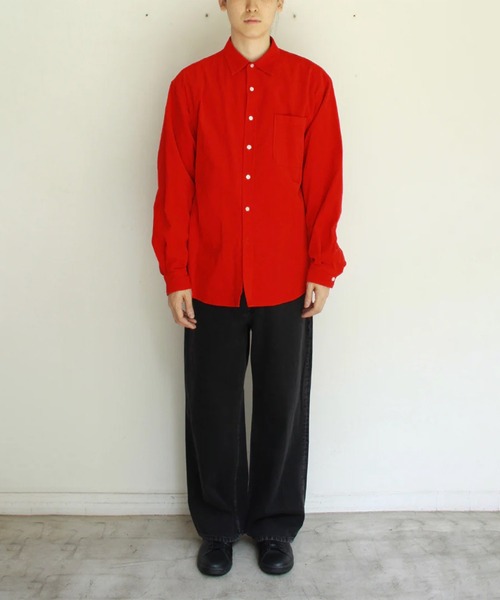 soe（ソーイ）の「Garment Dyed Dad Shirts RED（シャツ/ブラウス・メンズ・レッド・1）」の3枚目の写真