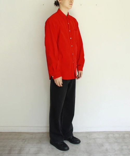 soe（ソーイ）の「Garment Dyed Dad Shirts RED（シャツ/ブラウス・メンズ・レッド・1）」の4枚目の写真