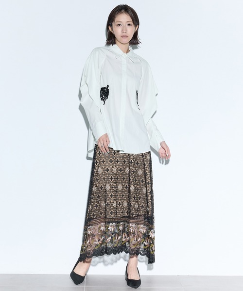 MURRAL/ミューラル】Trillium embroidered shirt/トゥリリアムエン