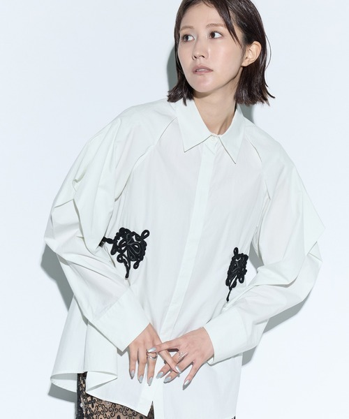 MURRAL(ミューラル) レディース トップス シャツ・ブラウス MURRAL/ミューラル】Trillium embroidered shirt/トゥリリアムエン