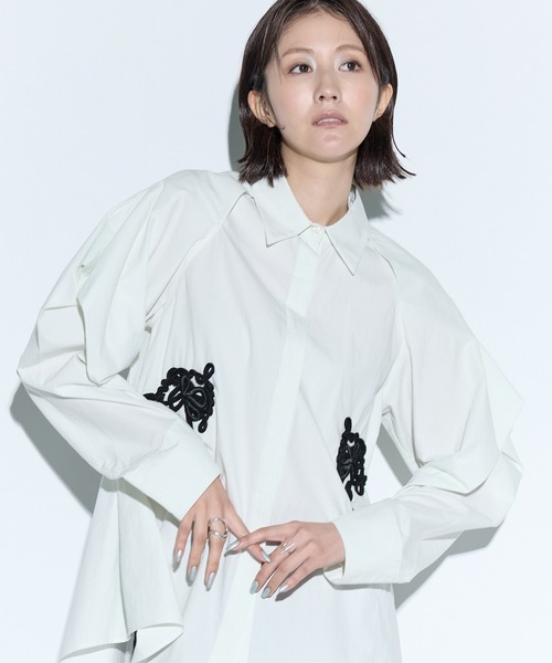 MURRAL ブラウス MURRAL/ミューラル】Trillium embroidered shirt/トゥリリアムエン