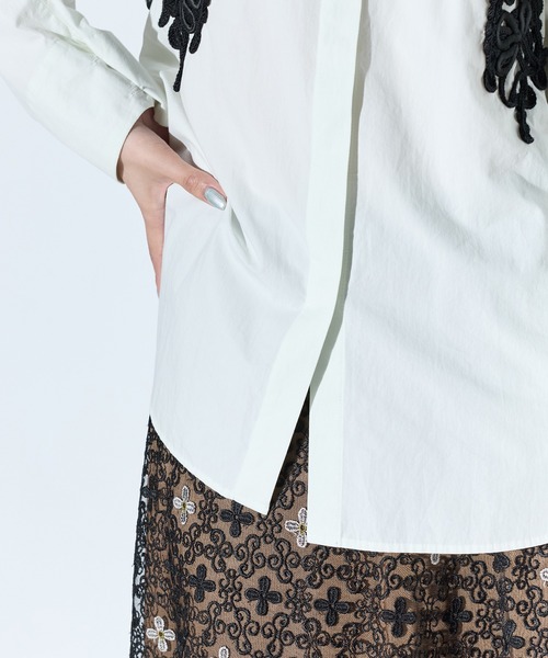 MURRAL/ミューラル】Trillium embroidered shirt/トゥリリアムエン