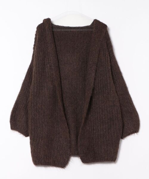 STAY MOTION（ステイモーション）の「【WEB限定】フード付きオーバーサイズニットカーディガン［韓国ファッション カジュアル］（カーディガン/ボレロ・レディース・グレー/アイボリー/ブラウン・F）」の16枚目の写真