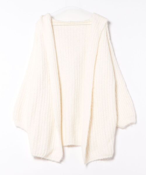 STAY MOTION（ステイモーション）の「【WEB限定】フード付きオーバーサイズニットカーディガン［韓国ファッション カジュアル］（カーディガン/ボレロ・レディース・グレー/アイボリー/ブラウン・F）」の14枚目の写真