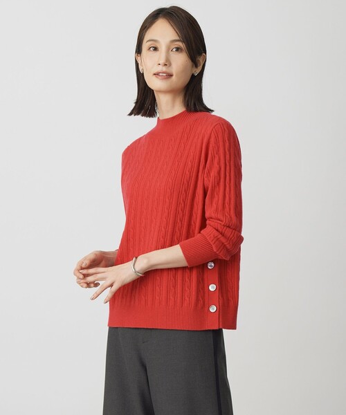 J.PRESS(ジェイプレス)の「WOOL BLEND AIR ハイネック ニット(ニット/セーター・レディース・ライトグリーン系/ピンク系/ライトグレー系/レッド系・T15/T13)」の4枚目の写真