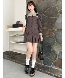 dazzlin（ダズリン）の「スソプリーツジャケットミニワンピース（ワンピース）」