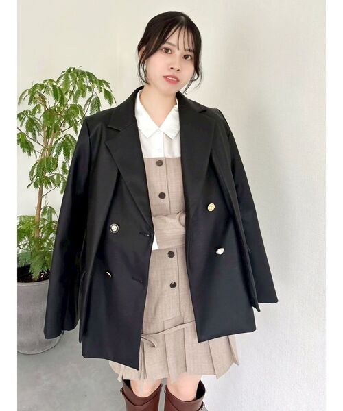 dazzlin（ダズリン）の「スソプリーツジャケットミニワンピース（ワンピース・レディース・ベージュ/ブラウン/グレー・SMALL/MEDIUM）」の10枚目の写真