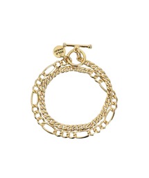 XOLO(V)XOLO JEWELRY / V@WG[FyONLY ARKzʒ Double Bracelet Basic 4mm & Figaro 6mm / GOLDFONLYARK-9-2508[COR](uXbg)