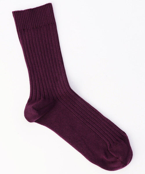 BASERANGE（ベースレンジ）の「Baserange/ベースレンジ RIB OVERANKLE SOCKS / SORO-CR-WI25 / リブソックス（ソックス/靴下・レディース・ピンク/レッド/ラベンダー・36）」の2枚目の写真