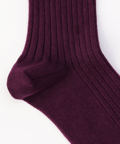 BASERANGE（ベースレンジ）の「Baserange/ベースレンジ RIB OVERANKLE SOCKS / SORO-CR-WI25 / リブソックス（ソックス/靴下・レディース・ピンク/レッド/ラベンダー・36）」の4枚目の写真