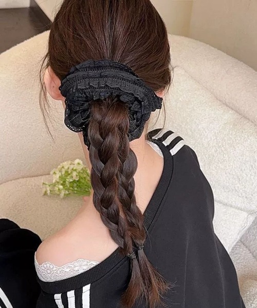 セール】/Bz/レース調ビックシュシュ/ヘアゴム(RZ)（シュシュ）｜NO