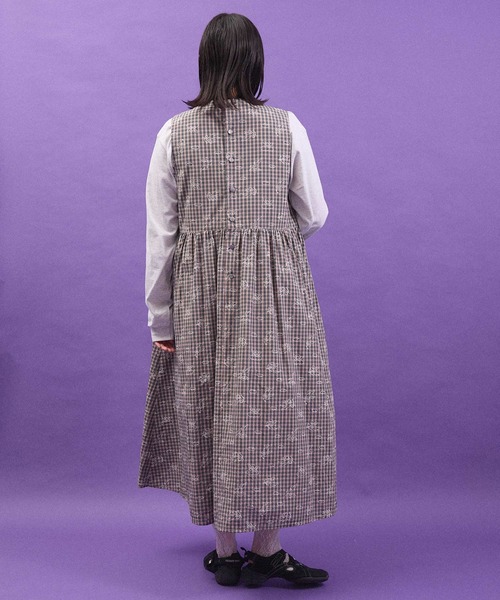 I am I in fact...（アイアムアイインファクト）の「ANGEL CHECK　onepiece（ワンピース・レディース・グレー/ベージュ・FREE）」の5枚目の写真