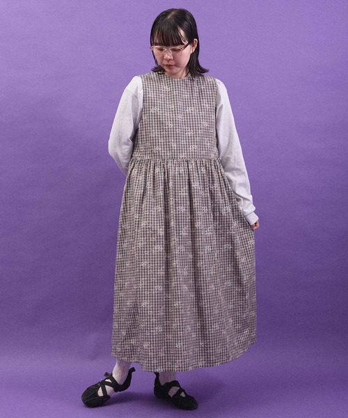 I am I in fact...（アイアムアイインファクト）の「ANGEL CHECK　onepiece（ワンピース・レディース・グレー/ベージュ・FREE）」の21枚目の写真