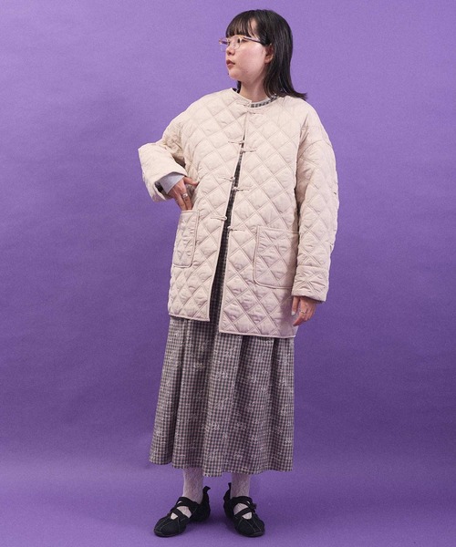 I am I in fact...（アイアムアイインファクト）の「ANGEL CHECK　onepiece（ワンピース・レディース・グレー/ベージュ・FREE）」の19枚目の写真