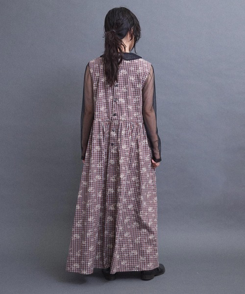 I am I in fact...（アイアムアイインファクト）の「ANGEL CHECK　onepiece（ワンピース・レディース・グレー/ベージュ・FREE）」の14枚目の写真