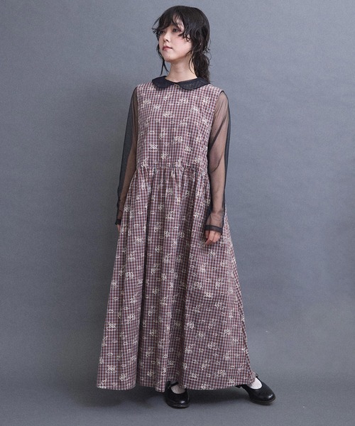 I am I in fact...（アイアムアイインファクト）の「ANGEL CHECK　onepiece（ワンピース・レディース・グレー/ベージュ・FREE）」の11枚目の写真