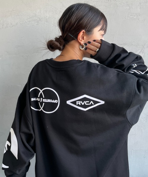 RVCA（ルーカ）の「【WEB限定】[RVCA/ルーカ] STACKHOUSE CR バックプリント クルーネックスウェット【追加】（スウェット・レディース・ブラック/オフホワイト/キャメル・M/L/XL）」の2枚目の写真
