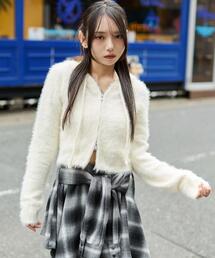WEGO/シャギーニットジップパーカー