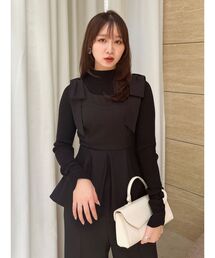 dazzlin（ダズリン）の「ショルダーリボンペプラムオールイン（つなぎ/オールインワン）」