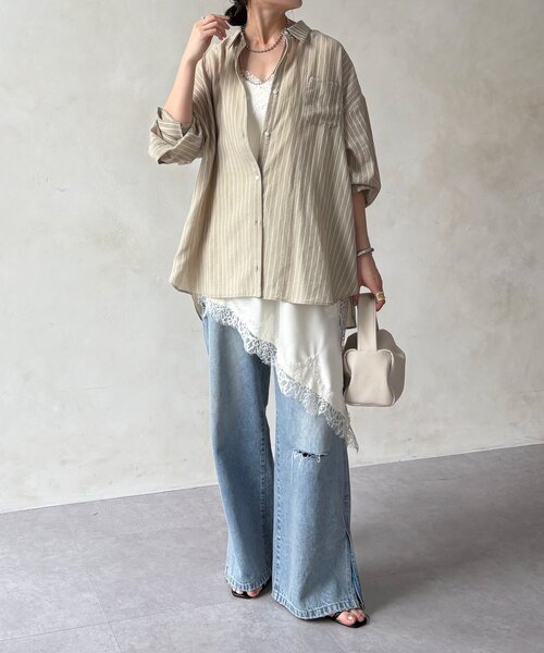 DouDou(ドゥドゥ)の「アシメレースキャミ(キャミソール)」 - WEAR DouDou(ドゥドゥ)の「アシメレースキャミ(キャミソール)」 - WEAR