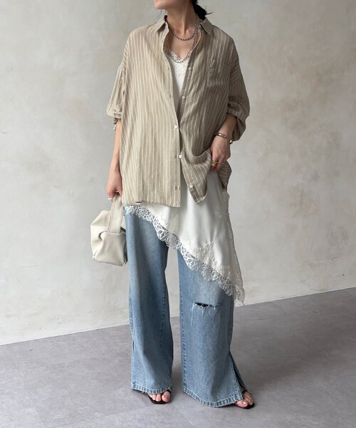 DouDou（ドゥドゥ）の「アシメレースキャミ（キャミソール）」 - WEAR