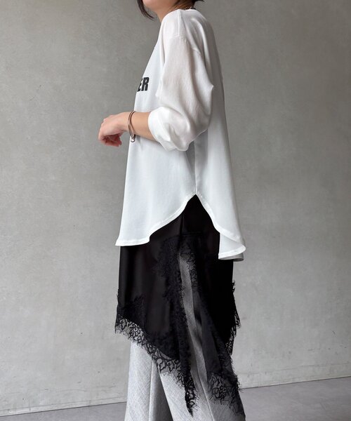 DouDou（ドゥドゥ）の「アシメレースキャミ（キャミソール・レディース・アイボリー/ブラック/ライトベージュ/ブラウン・FREE）」の17枚目の写真