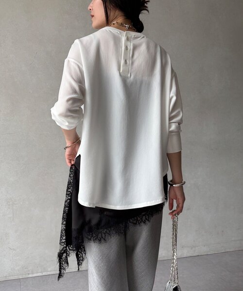 DouDou（ドゥドゥ）の「アシメレースキャミ（キャミソール・レディース・アイボリー/ブラック/ライトベージュ/ブラウン・FREE）」の19枚目の写真