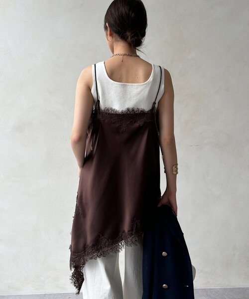 DouDou（ドゥドゥ）の「アシメレースキャミ（キャミソール）」 - WEAR