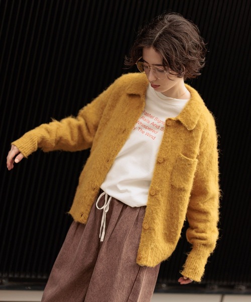 GEORGE'S(ジョージズ)の「シャギーエリツキカーティガン(カーディガン/ボレロ・レディース・チャコールグレー/レッド/イエロー・MEDIUM)」の11枚目の写真
