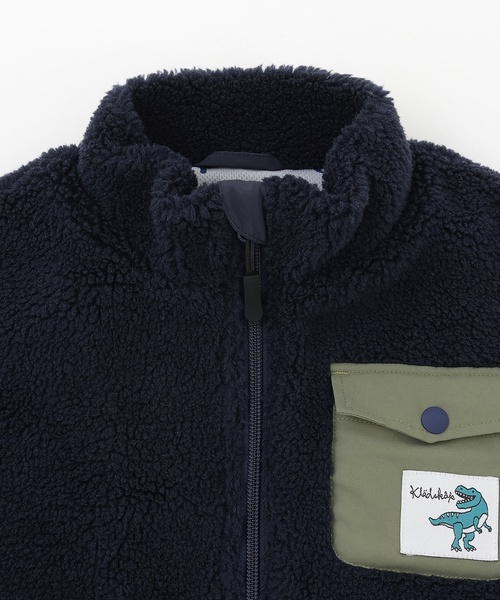 kladskap（クレードスコープ）の「恐竜ボアブルゾン（ブルゾン・キッズ・ネイビー/アイボリー・110cm/120cm/130cm/90cm/100cm）」の4枚目の写真