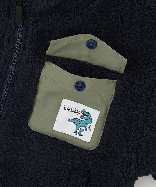 kladskap（クレードスコープ）の「恐竜ボアブルゾン（ブルゾン・キッズ・ネイビー/アイボリー・110cm/120cm/130cm/90cm/100cm）」の5枚目の写真