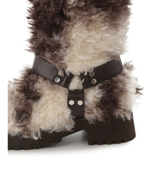 LILY BROWN（リリーブラウン）の「ハーネスストラップファーブーツ（ブーツ・レディース・ベージュ・S）」の7枚目の写真