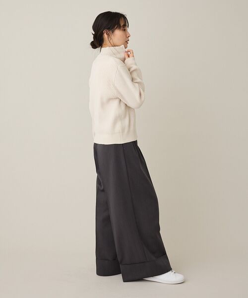 CRAFT STANDARD BOUTIQUE（クラフトスタンダードブティック）の「ミニモールハーフジップニットプルオーバー＜ハンドウォッシャブル＞◆（ニット/セーター・レディース・オフホワイト/ブルー系その他7/ダークグレー・FREE）」の13枚目の写真