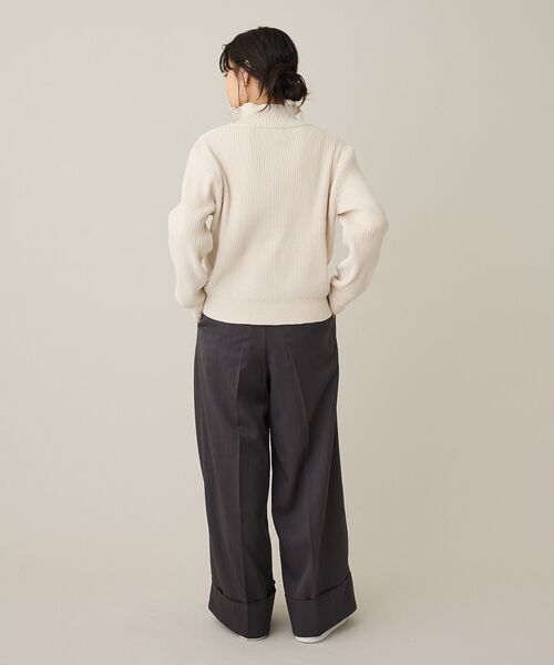 CRAFT STANDARD BOUTIQUE（クラフトスタンダードブティック）の「ミニモールハーフジップニットプルオーバー＜ハンドウォッシャブル＞◆（ニット/セーター・レディース・オフホワイト/ブルー系その他7/ダークグレー・FREE）」の14枚目の写真