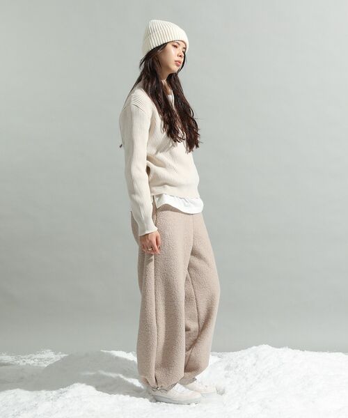 CRAFT STANDARD BOUTIQUE（クラフトスタンダードブティック）の「ミニモールハーフジップニットプルオーバー＜ハンドウォッシャブル＞◆（ニット/セーター・レディース・オフホワイト/ブルー系その他7/ダークグレー・FREE）」の17枚目の写真