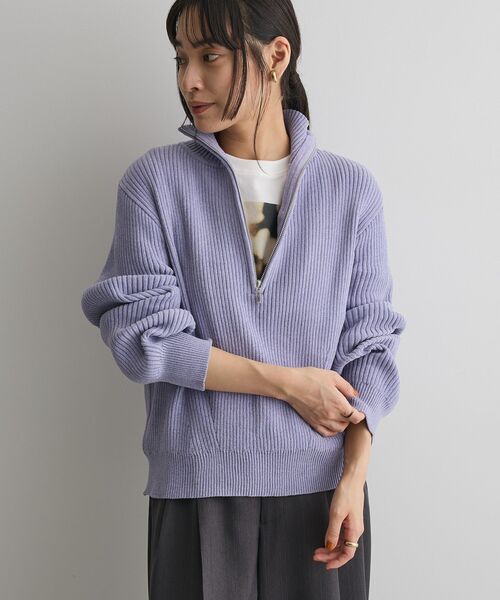 CRAFT STANDARD BOUTIQUE（クラフトスタンダードブティック）の「ミニモールハーフジップニットプルオーバー＜ハンドウォッシャブル＞◆（ニット/セーター・レディース・オフホワイト/ブルー系その他7/ダークグレー・FREE）」の20枚目の写真