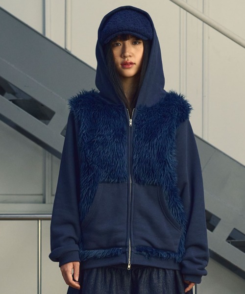 A'GEM/9/エージェムナイン』 クロスモチーフジップアップパーカー 新