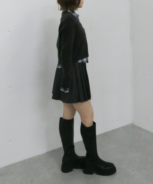 archives（アルシーヴ）の「ケーブルポロニット×シャツセット（Tシャツ/カットソー・レディース・グレー/チャコールグレー/ブラウン・MEDIUM）」の18枚目の写真