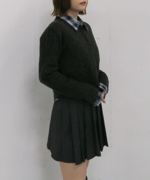 archives（アルシーヴ）の「ケーブルポロニット×シャツセット（Tシャツ/カットソー・レディース・グレー/チャコールグレー/ブラウン・MEDIUM）」の15枚目の写真