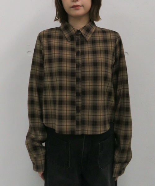 archives（アルシーヴ）の「ケーブルポロニット×シャツセット（Tシャツ/カットソー・レディース・グレー/チャコールグレー/ブラウン・MEDIUM）」の4枚目の写真