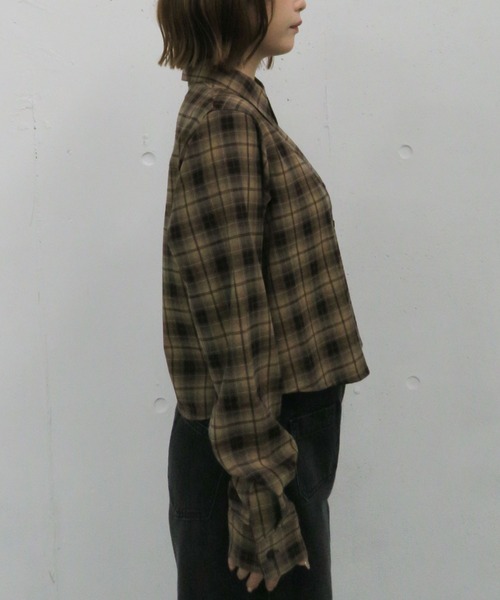 archives（アルシーヴ）の「ケーブルポロニット×シャツセット（Tシャツ/カットソー・レディース・グレー/チャコールグレー/ブラウン・MEDIUM）」の6枚目の写真