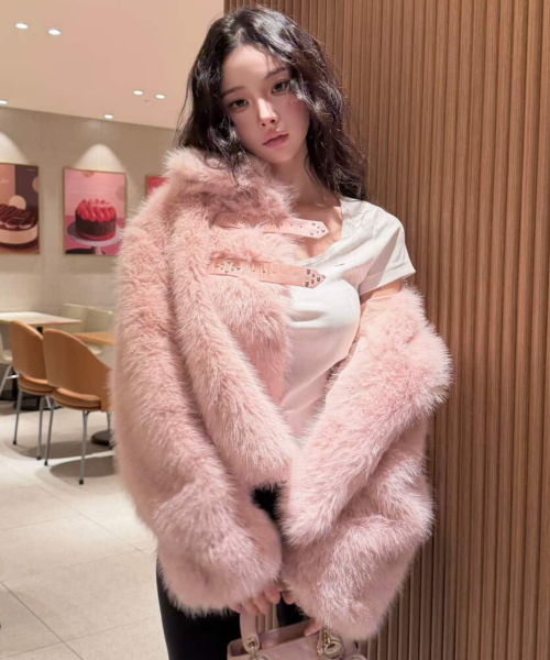 パピーショートファージャケットピンク（ムートンコート）｜ILLIGO