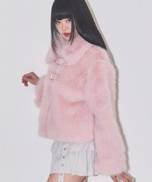 パピーショートファージャケットピンク（ムートンコート）｜ILLIGO