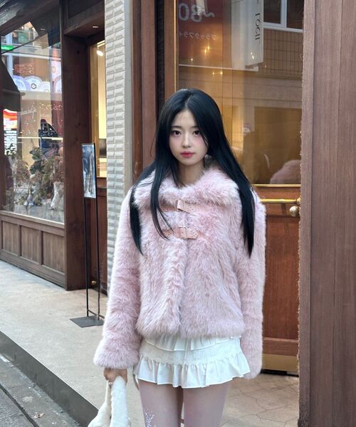 ILLIGO(イリゴ)の「パピーショートファージャケットピンク(ムートンコート・レディース・その他・OS)」の13枚目の写真