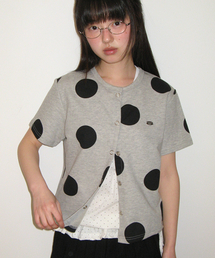 RONRON（ロンロン）の「BIG DOT SNAP SWEAT CARDIGAN GREY（カーディガン/ボレロ）」