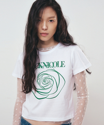 ROSE SIGNATURE CROP TOP_WHITE GREEN