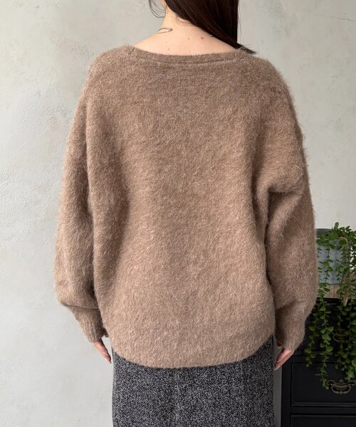 Thevon（ゼボン）の「アルパカ混Vネックゆるニット（ニット/セーター・レディース・アイボリー/サックスブルー/ピンク/モカ・FREE）」の19枚目の写真