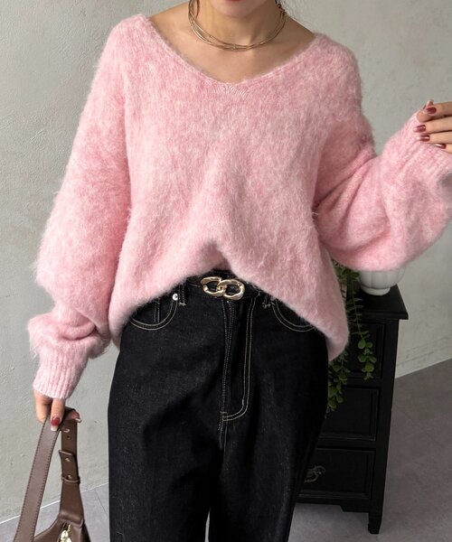 archivio ピンク ニットセーター フェードカラーニットプルオーバー（ニット／セーター）｜OUTDOOR